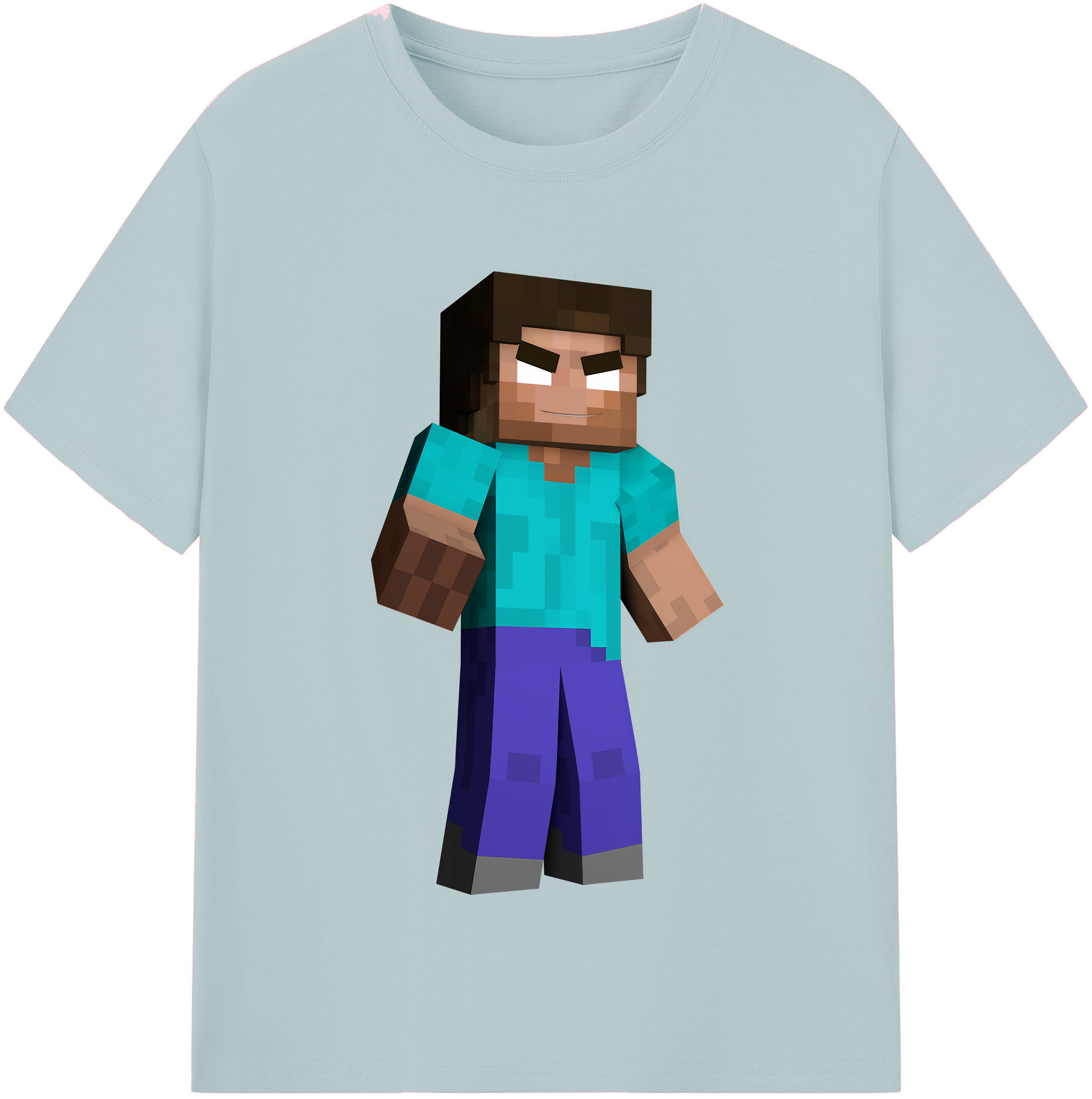 （画像用） マインクラフト ブロックの世界 Minecraft MC Block world 綿100％半袖Tシャツ（フロントプリント）